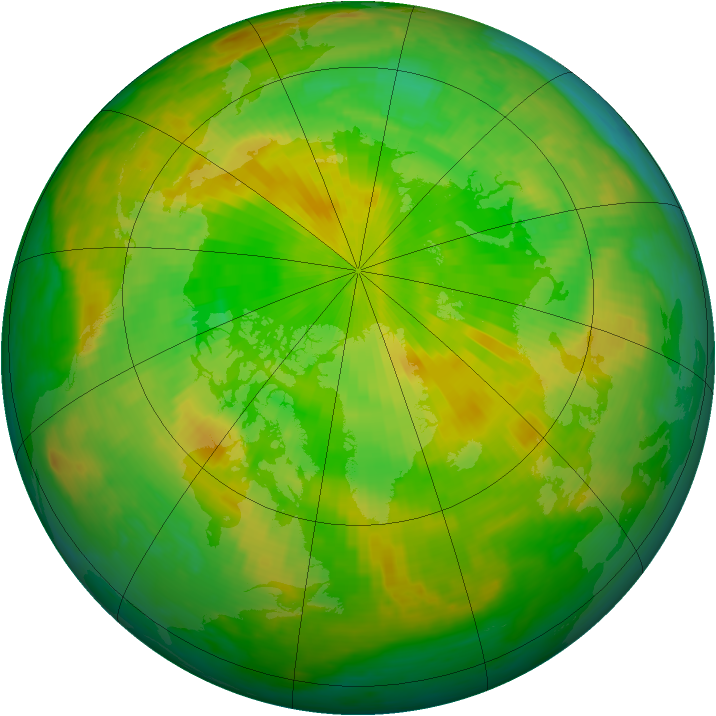 Arctic ozone map for 13 June 2001
